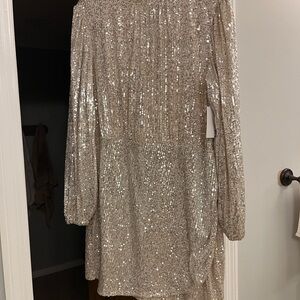 Sequin Long Sleeve Dress